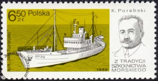 Z tradycji szkolnictwa morskiego znaczek numer 2555