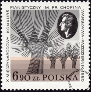 X Międzynarodowy Konkurs Pianistyczny im. F. Chopina w Warszawie znaczek numer 2566