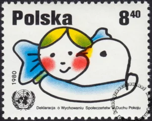 Deklaracja ONZ o wychowaniu społeczeństwa w duchu pokoju znaczek numer 2571