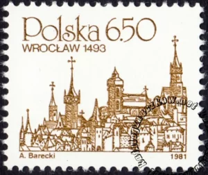 Polskie miasta na starych rycinach znaczek numer 2592