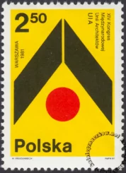 XIV Kongres Międzynarodowej Unii Architektów w Warszawie znaczek numer 2595