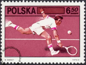 60-lecie Polskiego Związku Tenisowego znaczek numer 2613