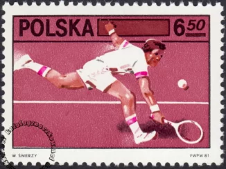 60-lecie Polskiego Związku Tenisowego znaczek numer 2613