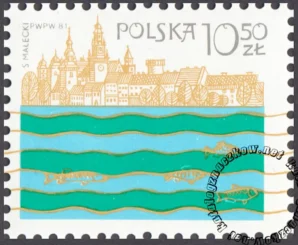 Piękna jesteś rzeko Wisło znaczek numer 2633
