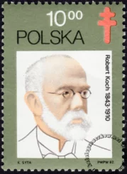 60 rocznica odkrycia prątka gruźlicy przez Roberta Kocha znaczek numer 2679