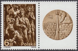 40 rocznica powstania w getcie warszawskim znaczek nr 2718 + przywieszka