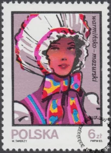 Kobiece stroje ludowe znaczek numer 2745