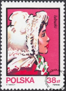 Kobiece stroje ludowe znaczek numer 2748