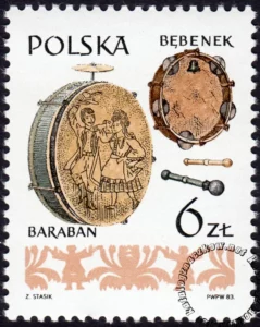 Polskie ludowe instrumenty muzyczne znaczek numer 2752