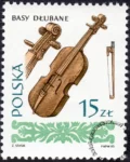 Polskie ludowe instrumenty muzyczne znaczek numer 2754
