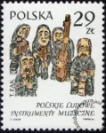 Polskie ludowe instrumenty muzyczne znaczek numer 2756