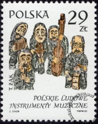 Polskie ludowe instrumenty muzyczne znaczek numer 2756