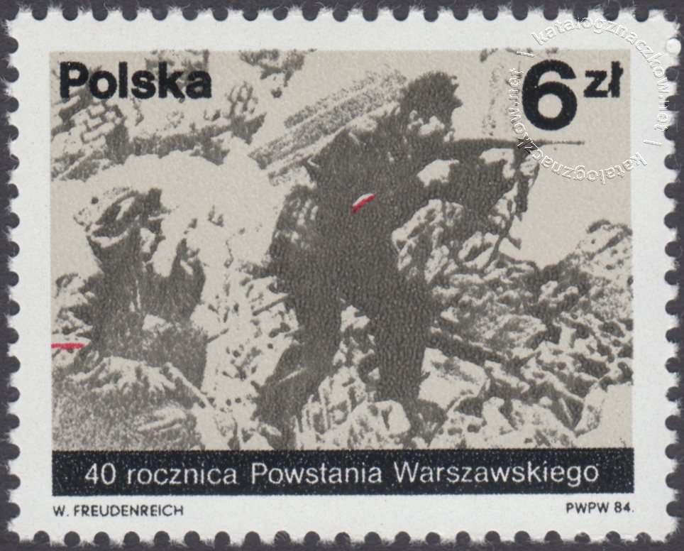 40 rocznica Powstania Warszawskiego znaczek nr 2784