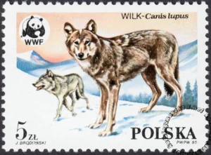 Dzikie zwierzęta chronione - wilk znaczek numer 2827