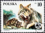Dzikie zwierzęta chronione - wilk znaczek numer 2828