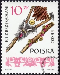 Polskie ludowe instrumenty muzyczne znaczek numer 2832