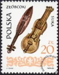 Polskie ludowe instrumenty muzyczne znaczek numer 2834