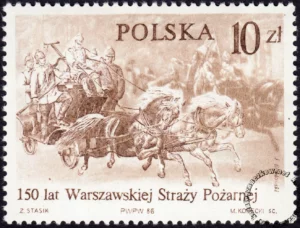 150 rocznica Warszawskiej Straży Pożarnej znaczek numer 2878
