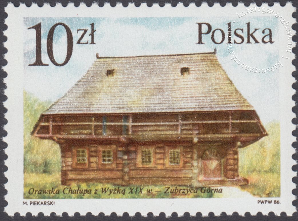 Polskie budownictwo drewniane znaczek nr 2914
