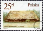 Polskie budownictwo drewniane znaczek numer 2916