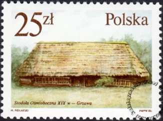 Polskie budownictwo drewniane znaczek numer 2916