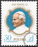 III wizyta papieża Jana Pawła II w Polsce znaczek numer 2953