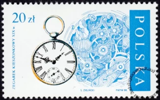 Stare zegary znaczek numer 2998