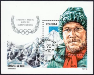 Srebrny medal Orderu Olimpijskiego dla Jerzego Kukuczki blok numer 92