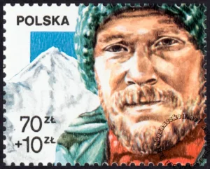 Srebrny medal Orderu Olimpijskiego dla Jerzego Kukuczki znaczek numer 3007