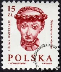 Głowy wawelskie znaczek numer 3015