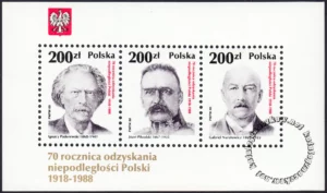 70 rocznica odzyskania niepodległości Polski 1918-1988 blok numer 93