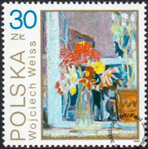 Kwiaty w malarstwie polskim znaczek numer 3090