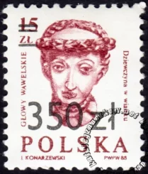 Głowy wawelskie - wydanie przedrukowe znaczek numer 3105