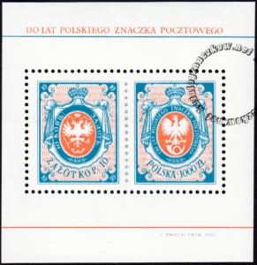 130 lat polskiego znaczka pocztowego blok numer 96