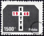 50 rocznica męczeńskiej śmierci polskich oficerów w Katyniu znaczek numer 3126