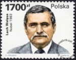 Lech Wałęsa - laureat Pokojowej Nagrody Nobla w 1983 roku znaczek numer 3152