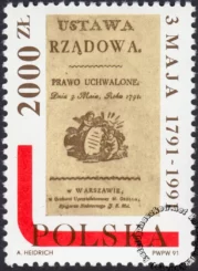 200 rocznica Konstytucji 3 Maja znaczek numer 3180