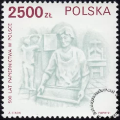 500 lat papiernictwa w Polsce znaczek numer 3189
