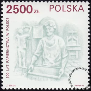 500 lat papiernictwa w Polsce znaczek numer 3189