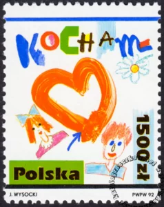 Rysunki dziecięce - Kocham znaczek numer 3238