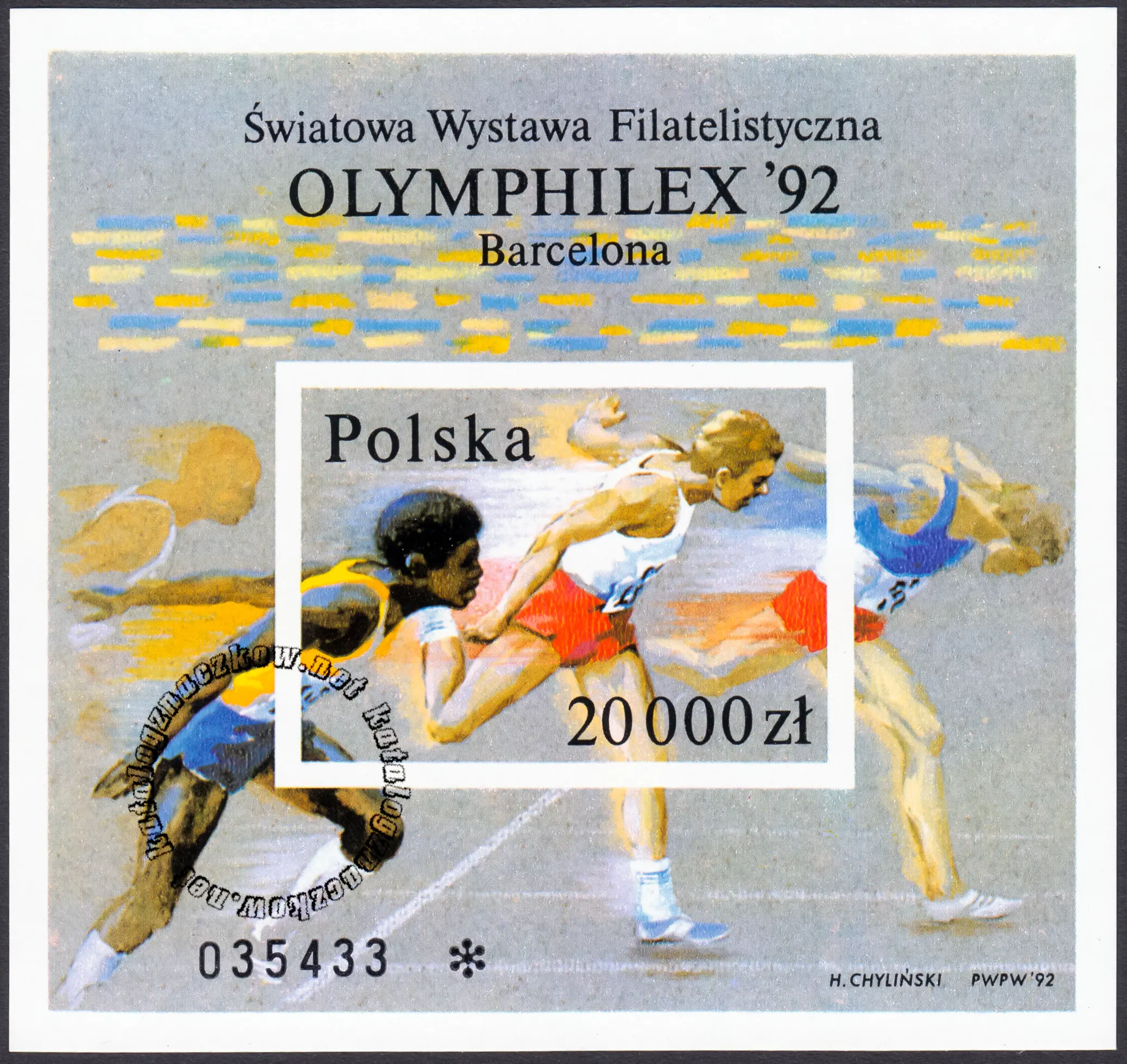 Światowa Wystawa Filatelistyczna Olymphilex 92 w Barcelonie blok numer 104A