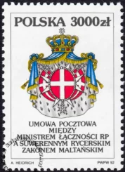 Umowa pocztowa między RP a Zakonem Maltańskim znaczek numer 3271