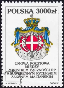Umowa pocztowa między RP a Zakonem Maltańskim znaczek numer 3271