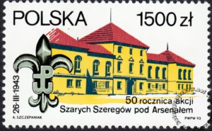 50 rocznica Akcji Szarych Szeregów pod Arsenałem znaczek numer 3290