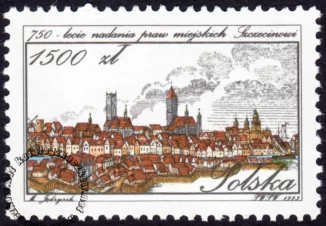 750-lecie nadania praw miejskich Szczecinowi znaczek numer 3295