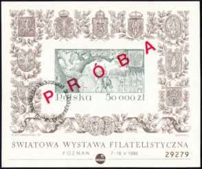 Światowa Wystawa Filatelistyczna w Poznaniu blok numer 108 PRÓBA