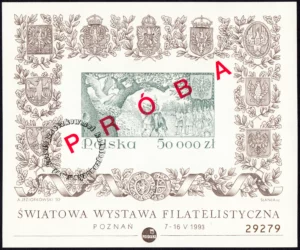 Światowa Wystawa Filatelistyczna w Poznaniu blok numer Blok 108 PRÓBA