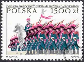 Obchody 200 rocznicy powstania Mazurka Dąbrowskiego znaczek numer 3316