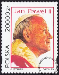XV rocznica pontyfikatu Papieża Jana Pawła II znaczek numer 3323