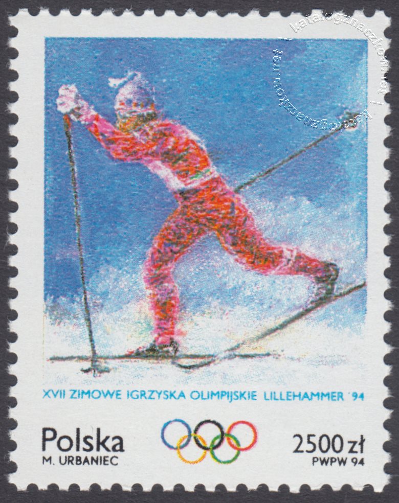 XVII Zimowe Igrzyska Olimpijskie w Lillehammer znaczek nr 3330